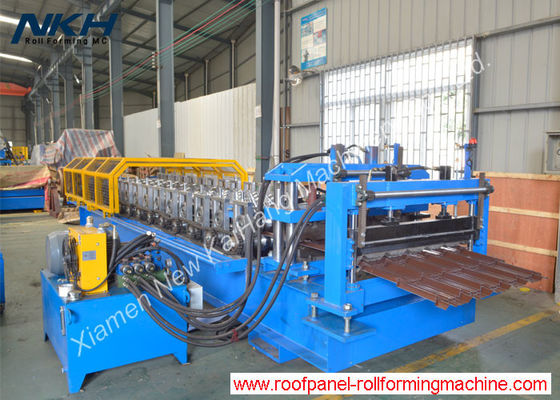 Professional Roof Tile Roll Forming Machine PLC Control For Roofing Buildings