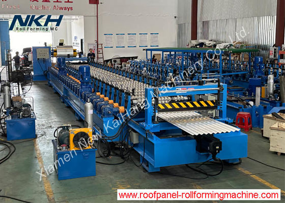 Máquina de moldeo de rollos corrugados de alta velocidad, máquina de moldeo de rollos en frío de alta precisión velocidad de vuelo 762 servo de corte de chapa corrugada